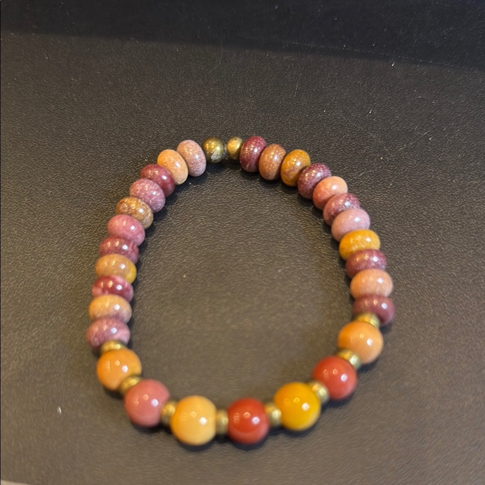 Hand Crafted Men's Mookaite Beaded Bracelet